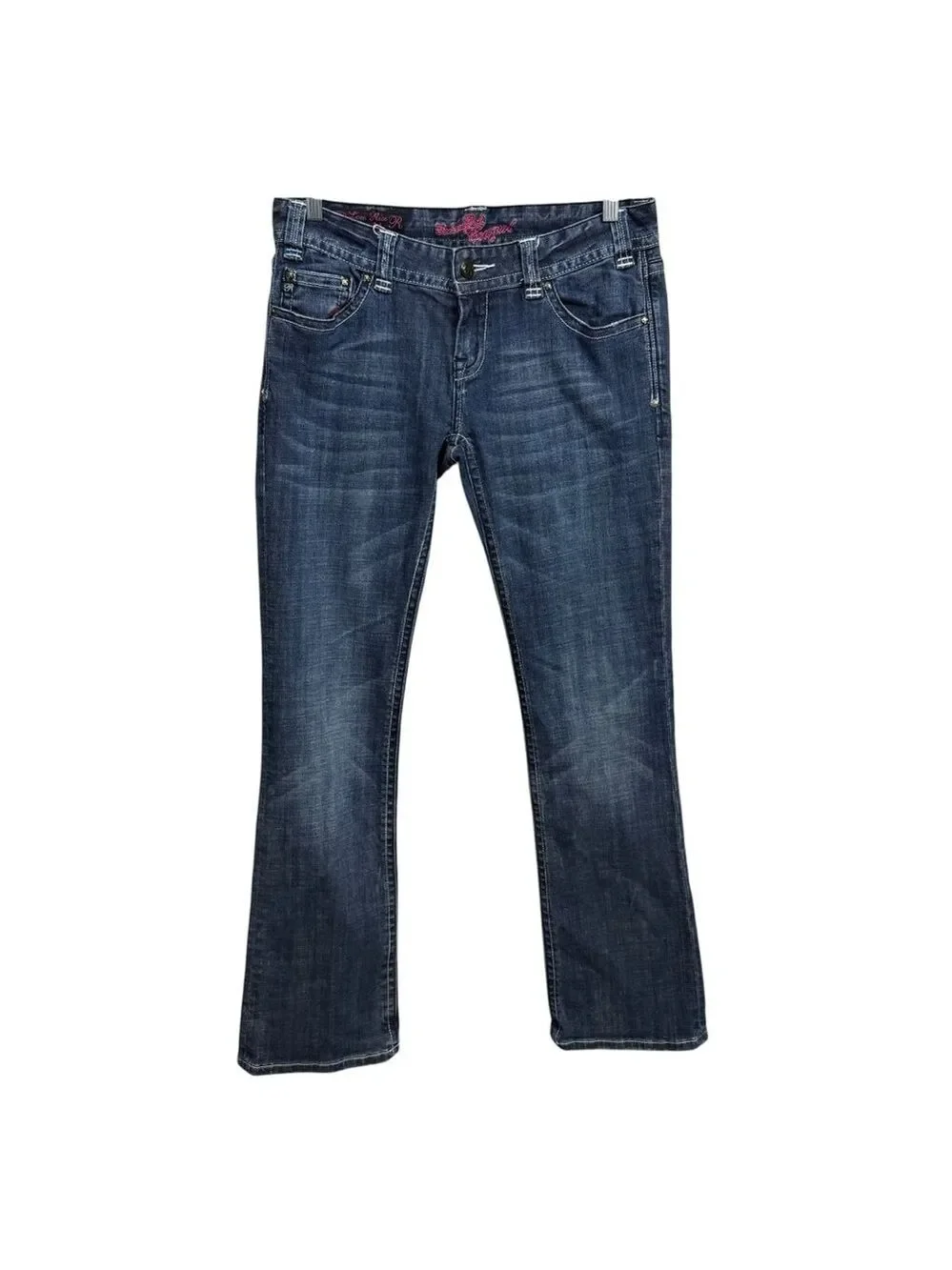 Rock & Roll Cowgirl Low Rise Bootcut Jeans Sequin‎ Pistols Size 30x34